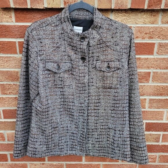 Chico's Wool Blend Tweed Blazer Women's Size Large Lined Pockets - Picture 1 of 6